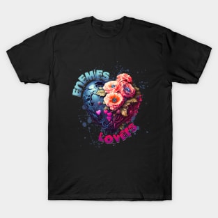 Enemies to lovers floral heart motif T-Shirt